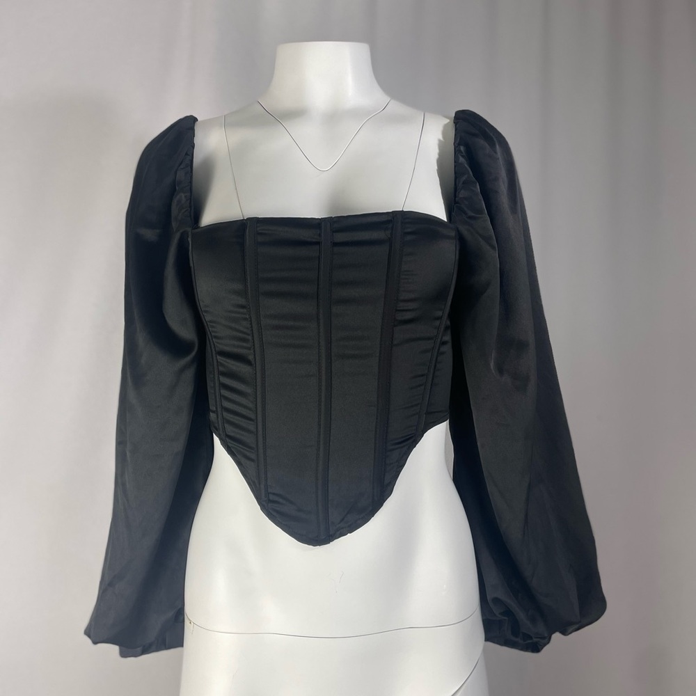 PrettyLittleThing Black Structured Blouse
